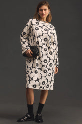 Pale Pink Poly Rayon Round Regular Floral Print Below Knee Dress