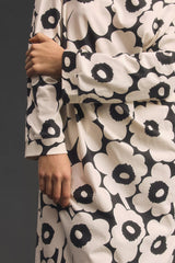Pale Pink Poly Rayon Round Regular Floral Print Below Knee Dress