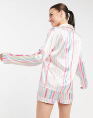 Multicolor Stripes Printed Lounge Wear.