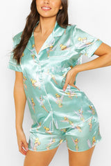 Aqua Blue Fairy Printed Lounge Wear.