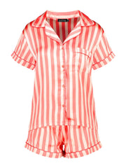 Red Striped Printed Lounge Wear.