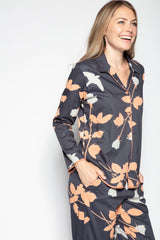 Gray Color Digital Abstract Printed loungewear/Nightsuit For Women With Pants.
