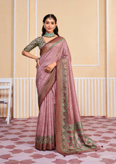 Exquisite Pink Tussar Silk Bandhani Saree: Elegance for Festive Occasions