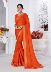 Elegant Orange Chiffon Bandhani Saree: Timeless Design & Comfort for Any Occasion