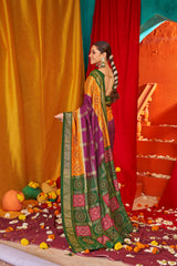 Mustard Tussar Silk Swarovski Saree: Elegance & Glamour for Weddings & Festivities