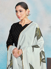 Elegant Black Rayon Foil Print Kurta Set: Perfect for Festive Occasions