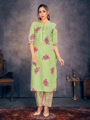 Stunning Green Rayon Block Print Kurta Set: Elevate Your Ethnic Wardrobe