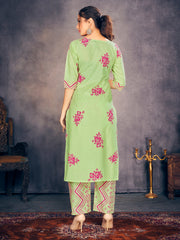 Stunning Green Rayon Block Print Kurta Set: Elevate Your Ethnic Wardrobe