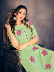 Stunning Green Rayon Block Print Kurta Set: Elevate Your Ethnic Wardrobe