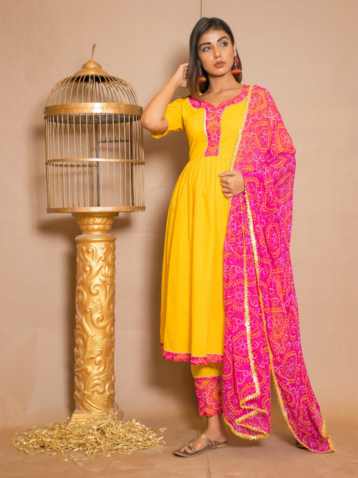 Vibrant Yellow Rayon Kurta Set: Elegant Print, Comfort & Versatility for All