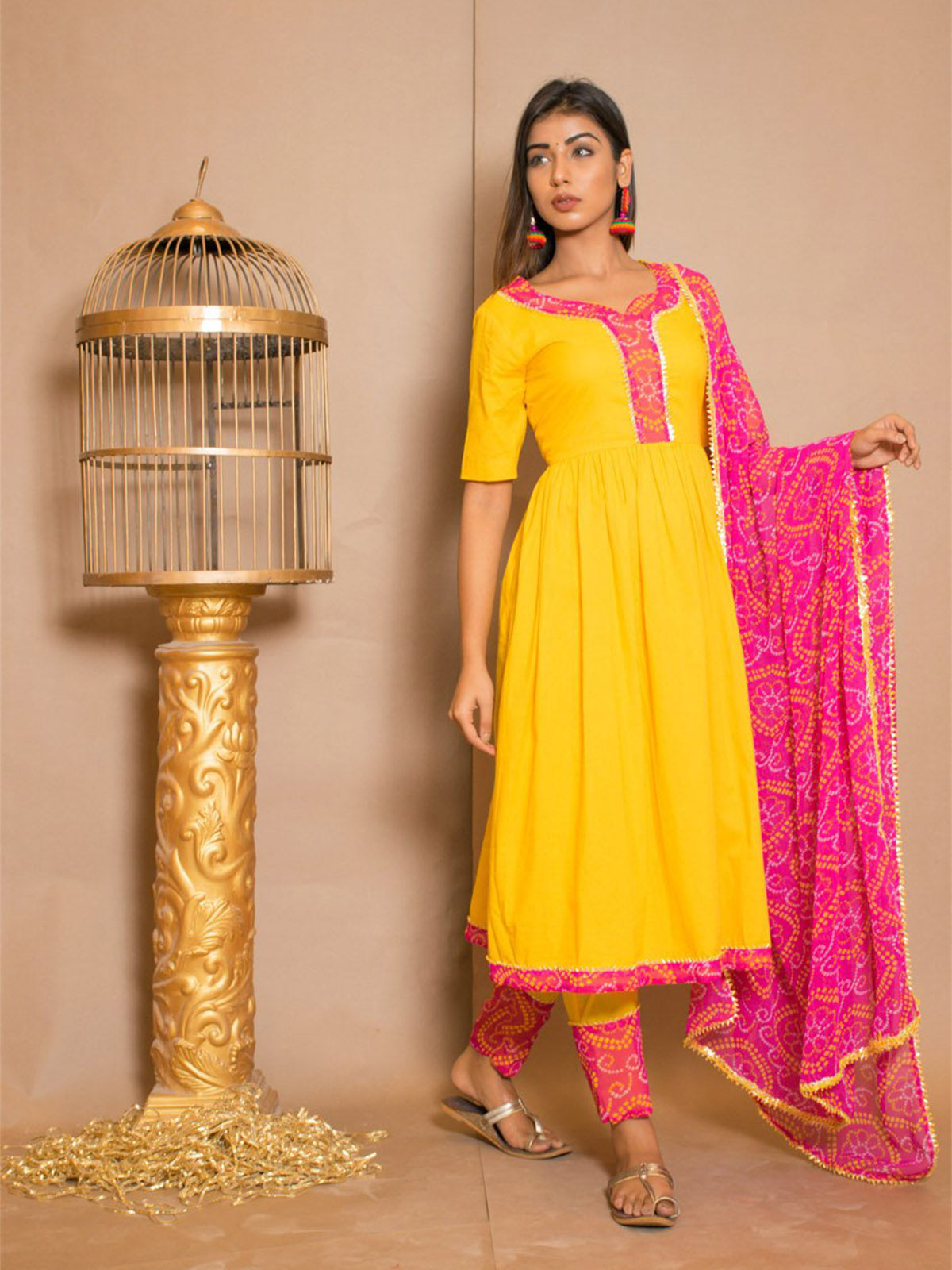 Vibrant Yellow Rayon Kurta Set: Elegant Print, Comfort & Versatility for All