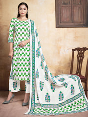 White Cotton Printed Kurta Set: Elegant, Comfortable & Versatile Fashion