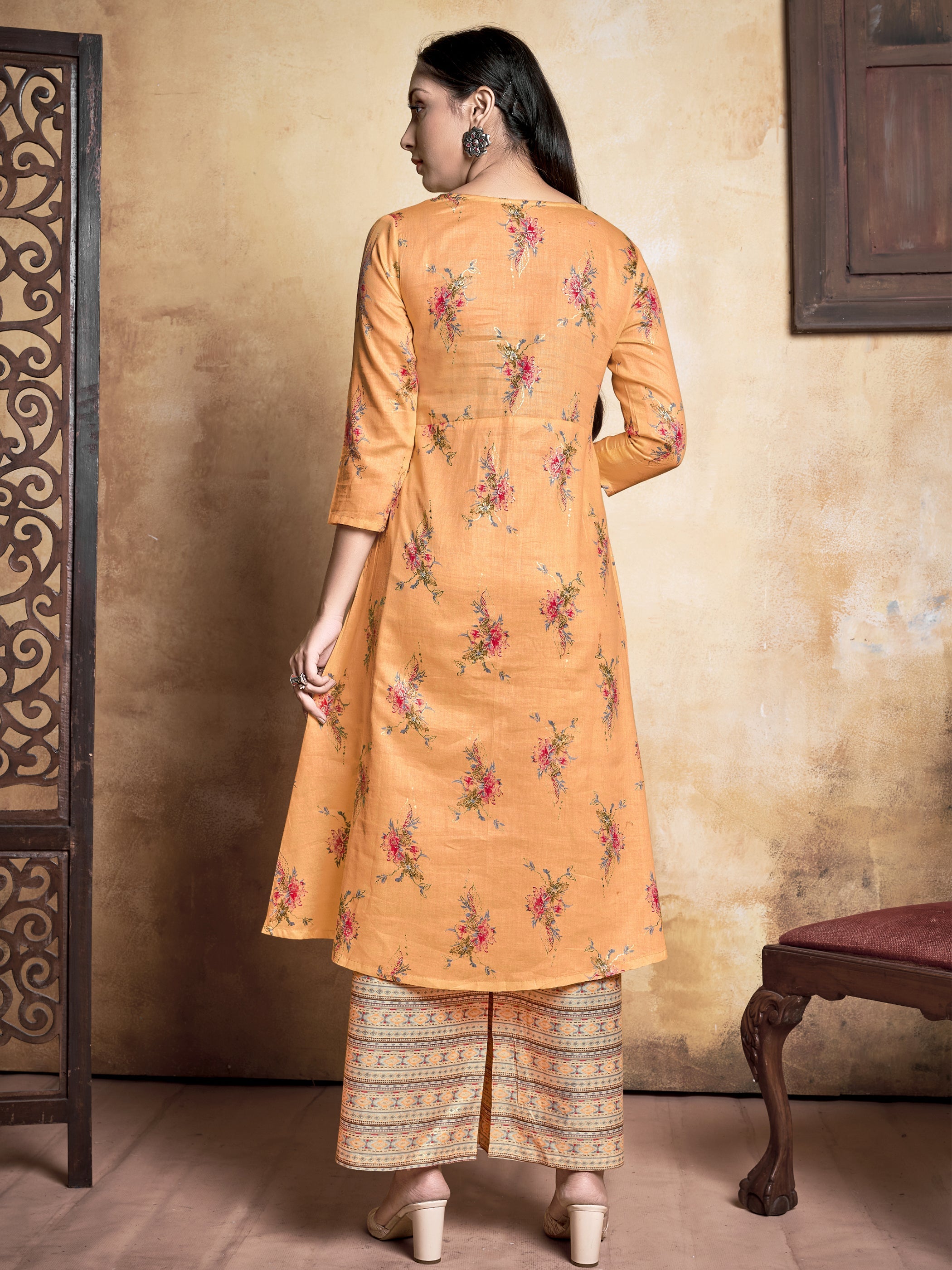 Vibrant Orange Rayon Kurta Set: Stylish, Comfortable & Easy to Maintain