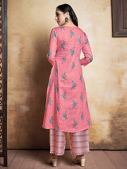 Shop Pink Rayon Printed Kurta Set: Comfort & Elegance for Every Occasion