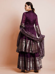 Exquisite Wine Art Silk Woven Kurta Set: Elegance & Comfort for Special Occasions