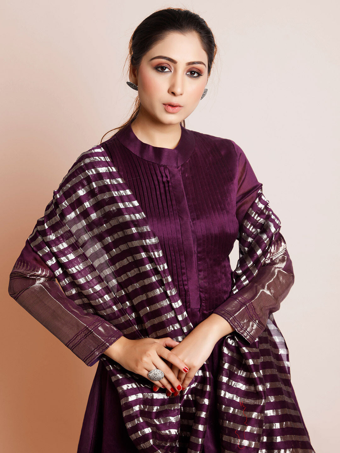 Exquisite Wine Art Silk Woven Kurta Set: Elegance & Comfort for Special Occasions