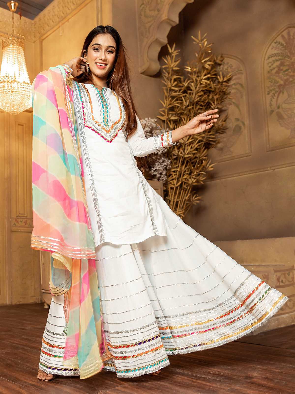 Elegant Off White Rayon Kurta Set with Lace - Perfect for Any Occasion