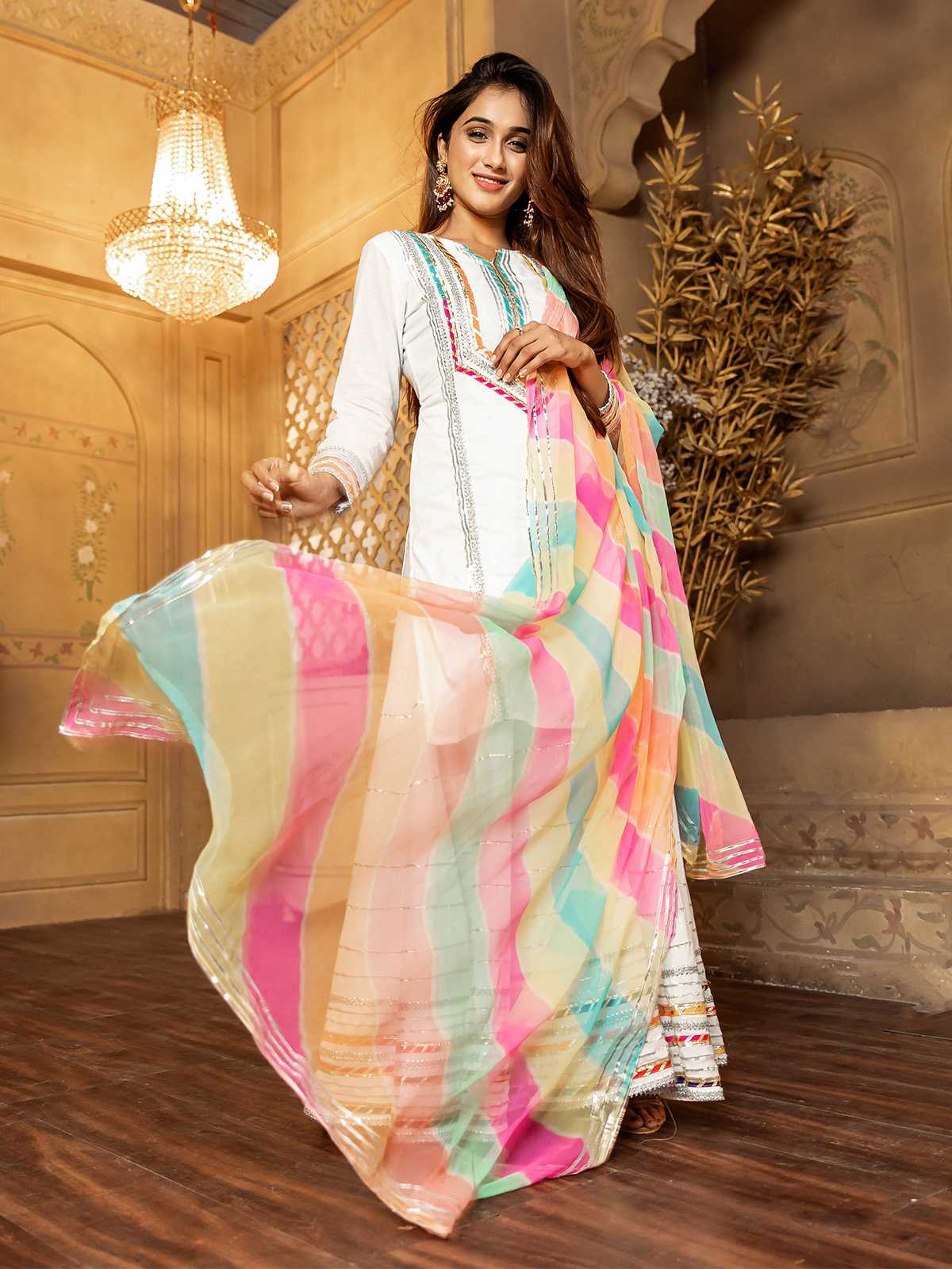 Elegant Off White Rayon Kurta Set with Lace - Perfect for Any Occasion