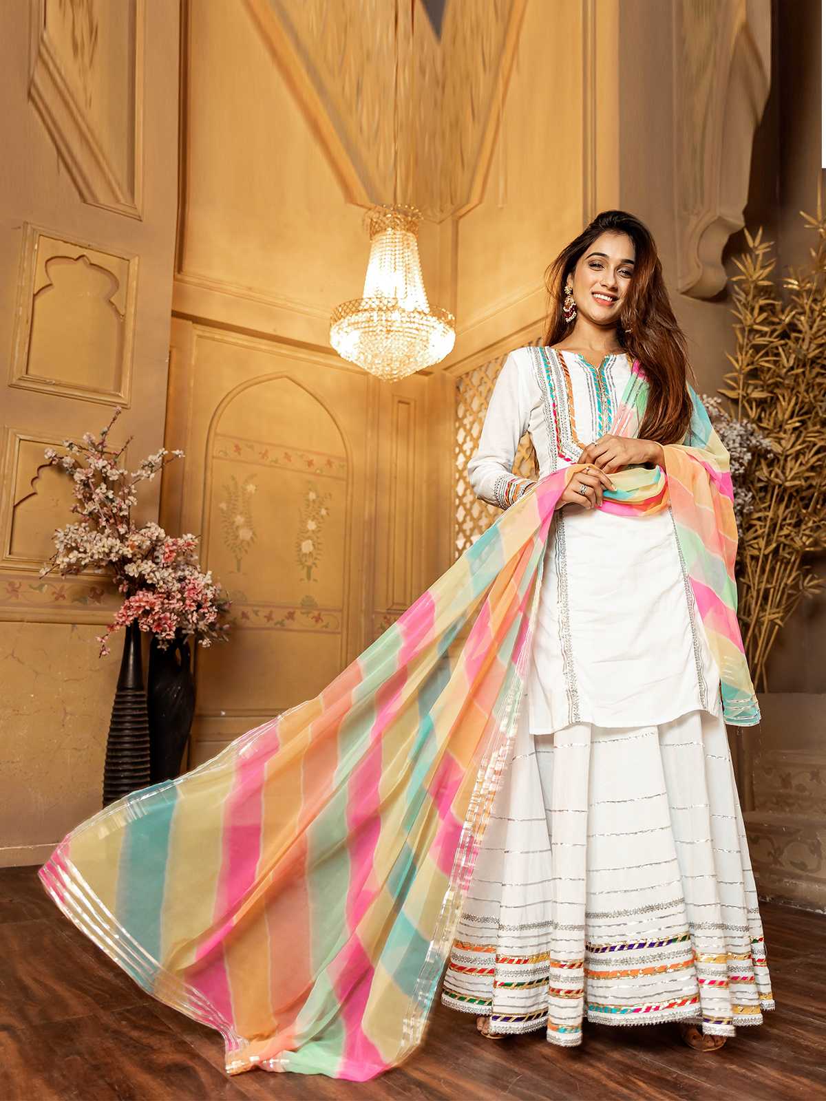 Elegant Off White Rayon Kurta Set with Lace - Perfect for Any Occasion