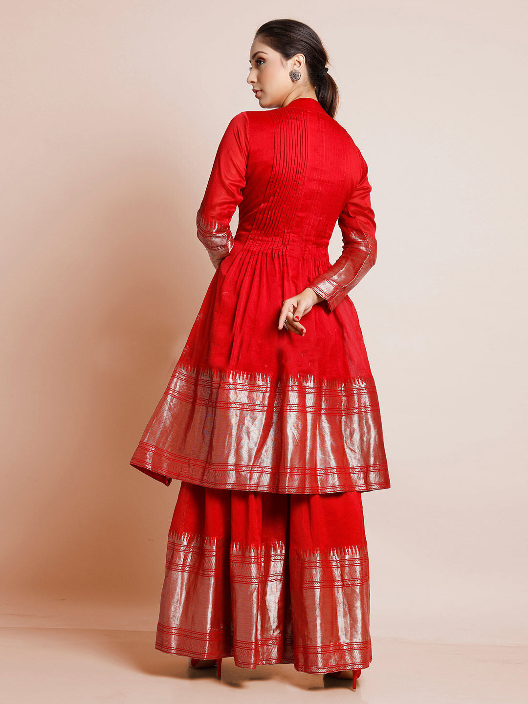 Stunning Red Art Silk Woven Kurta Set: Elegance & Comfort for Every Occasion