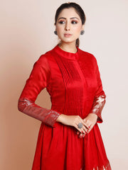 Stunning Red Art Silk Woven Kurta Set: Elegance & Comfort for Every Occasion