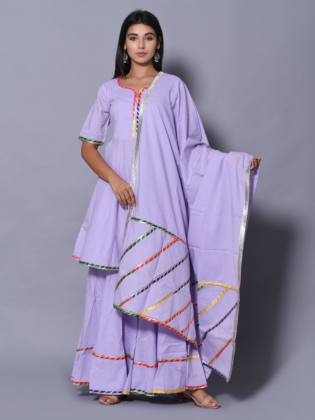 Exquisite Purple Rayon Kurta Set: Elegant Lace, Comfortable & Versatile Design