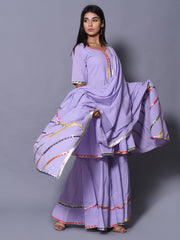 Exquisite Purple Rayon Kurta Set: Elegant Lace, Comfortable & Versatile Design