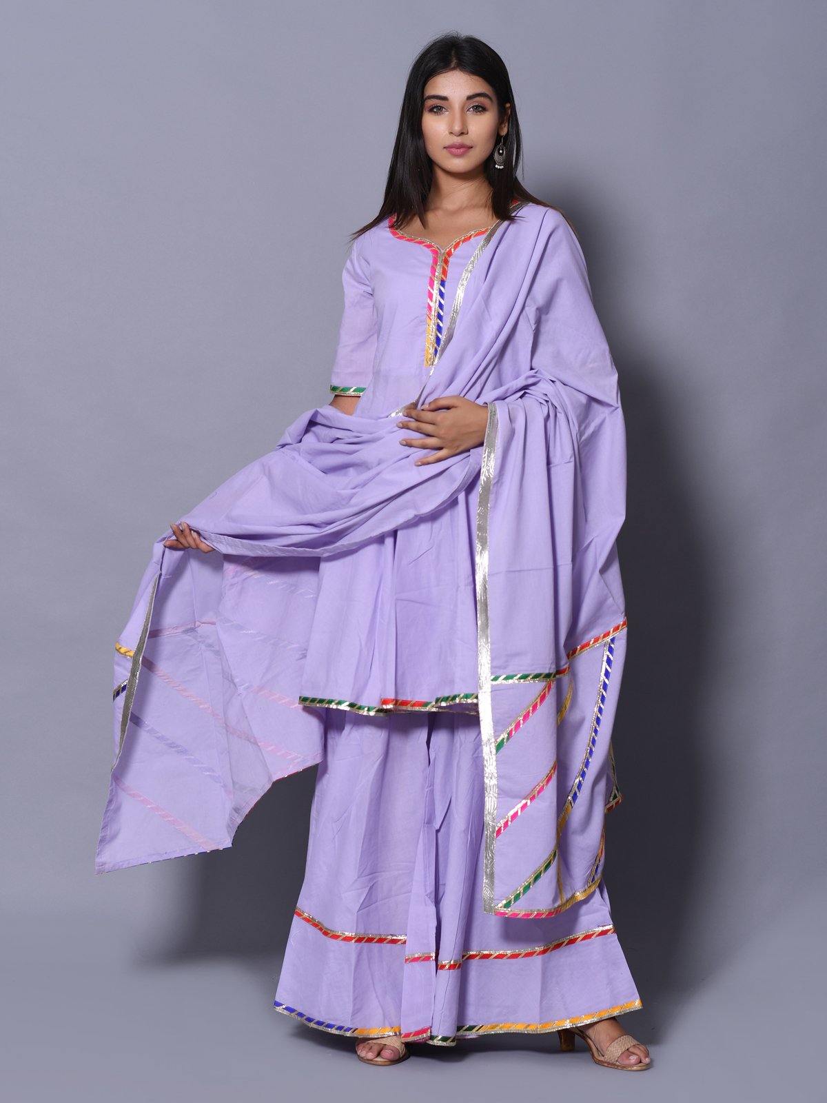 Exquisite Purple Rayon Kurta Set: Elegant Lace, Comfortable & Versatile Design