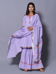 Exquisite Purple Rayon Kurta Set: Elegant Lace, Comfortable & Versatile Design