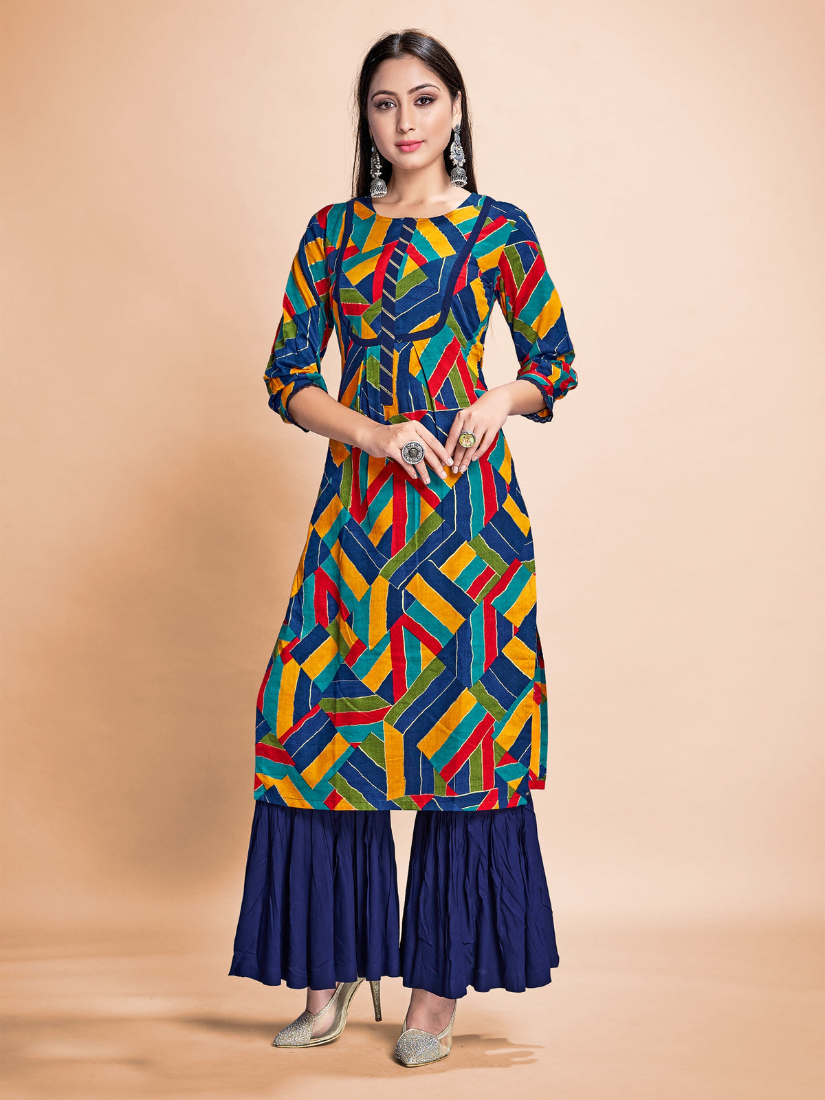 Shop Elegant Multi Rayon Printed Kurta Set - Comfort & Style for Any Occasion