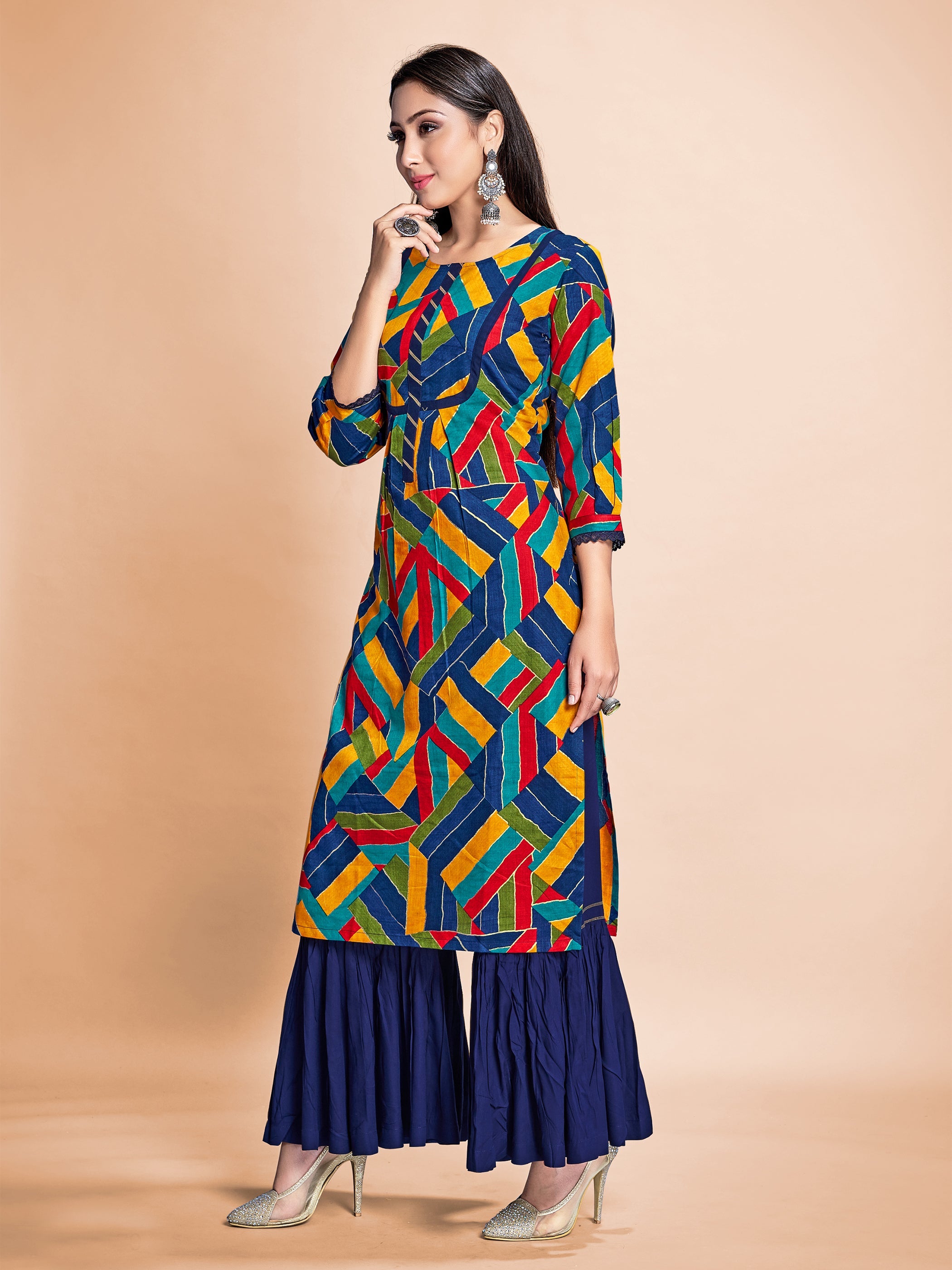 Shop Elegant Multi Rayon Printed Kurta Set - Comfort & Style for Any Occasion