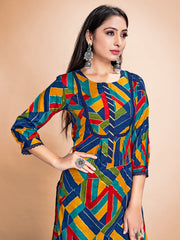 Shop Elegant Multi Rayon Printed Kurta Set - Comfort & Style for Any Occasion