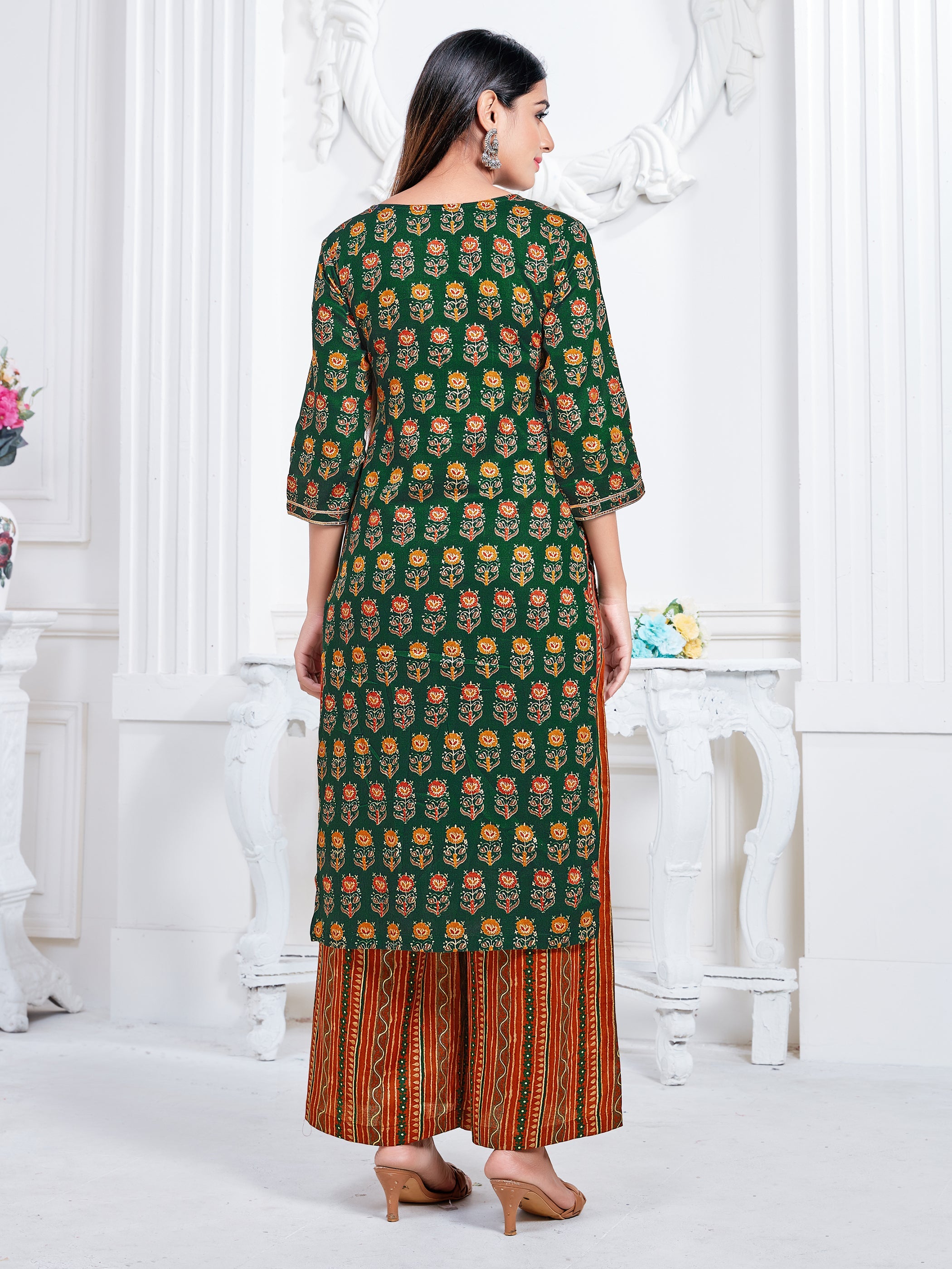 Green Rayon Printed Kurta Set: Comfort, Elegance & Versatile Style for Any Event