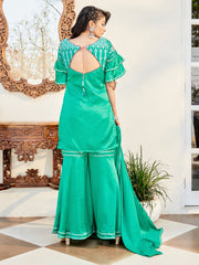 Teal Cotton Embroidered Kurta Set: Elegant, Comfortable & Stylish Wardrobe Essential