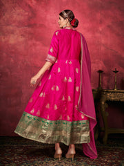 Exquisite Pink Art Silk Woven Kurta Set: Perfect for Festive Occasions & Events