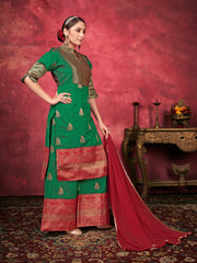 Exquisite Green Art Silk Kurta Set: Elegant, Festive & Comfortable Wear