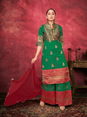 Exquisite Green Art Silk Kurta Set: Elegant, Festive & Comfortable Wear