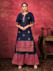 Exquisite Navy Blue Art Silk Kurta Set: Elegant, Comfortable & Sophisticated