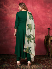 Elegant Dark Green Rayon Kurta Set: Timeless Design for Any Occasion & Comfort