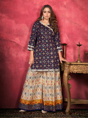 Blue Rayon Printed Kurta Set: Comfort, Elegance & Timeless Traditional Design