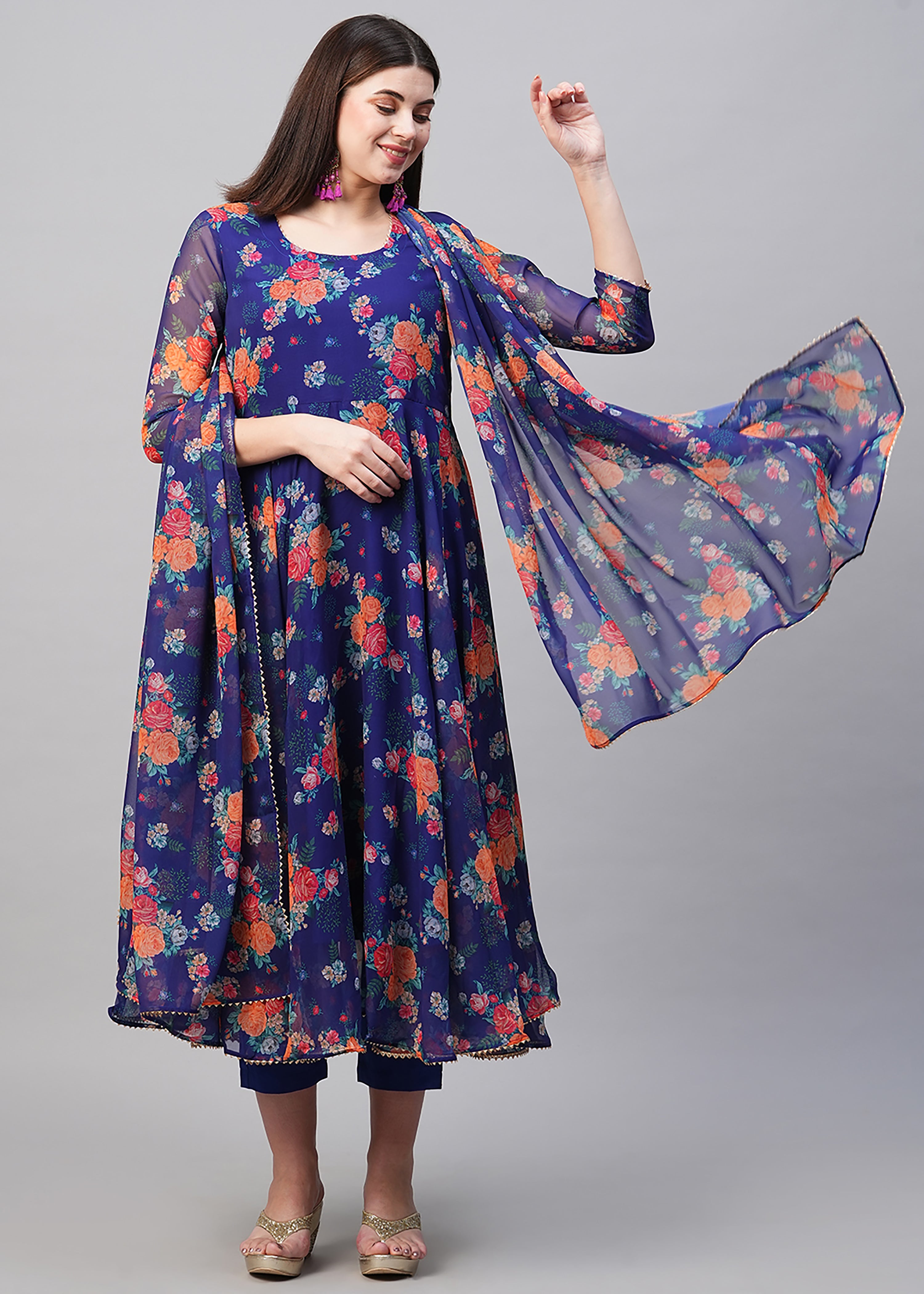 Blue Rayon Printed Kurta Set: Comfort, Elegance & Timeless Traditional Design