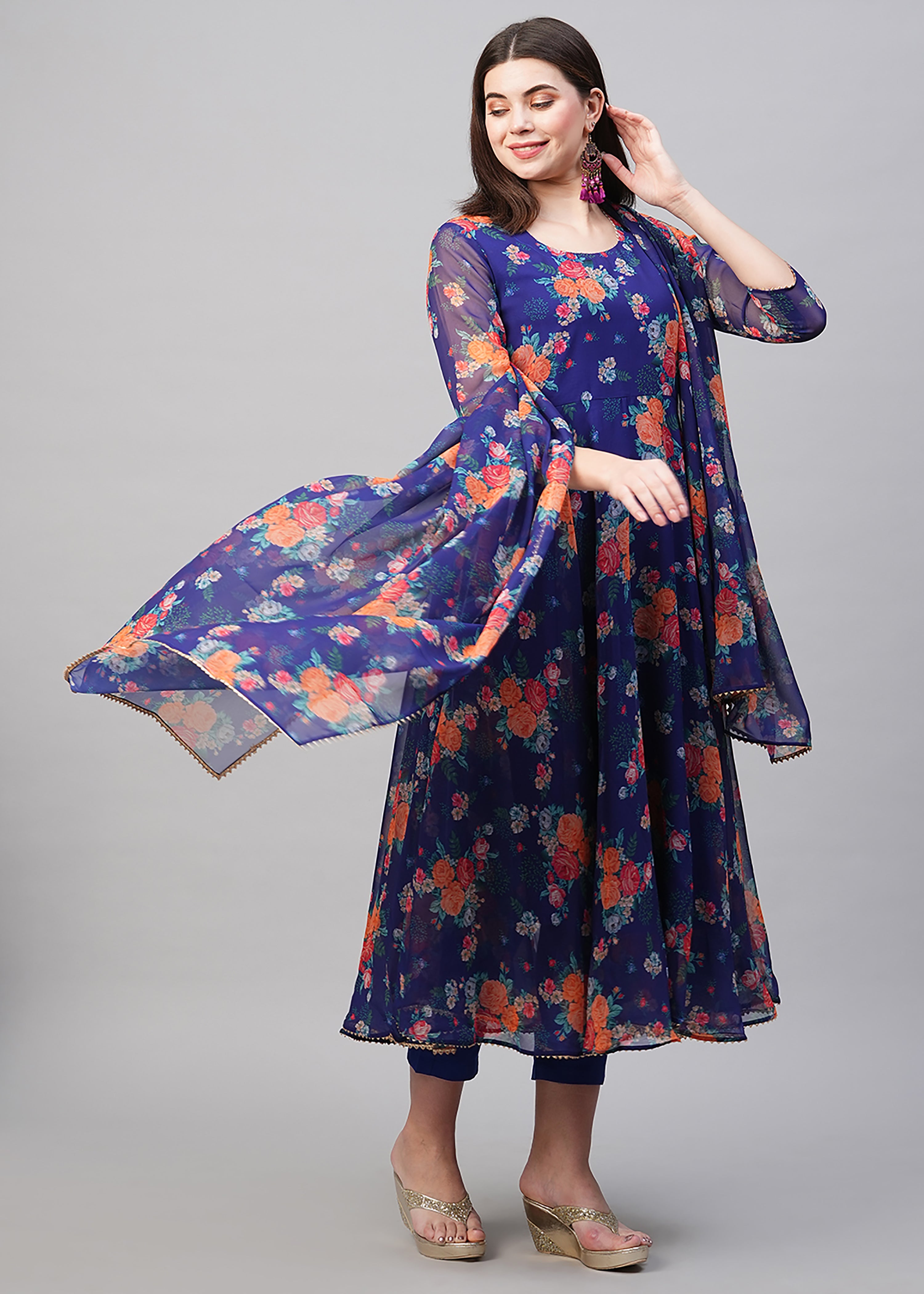 Blue Rayon Printed Kurta Set: Comfort, Elegance & Timeless Traditional Design