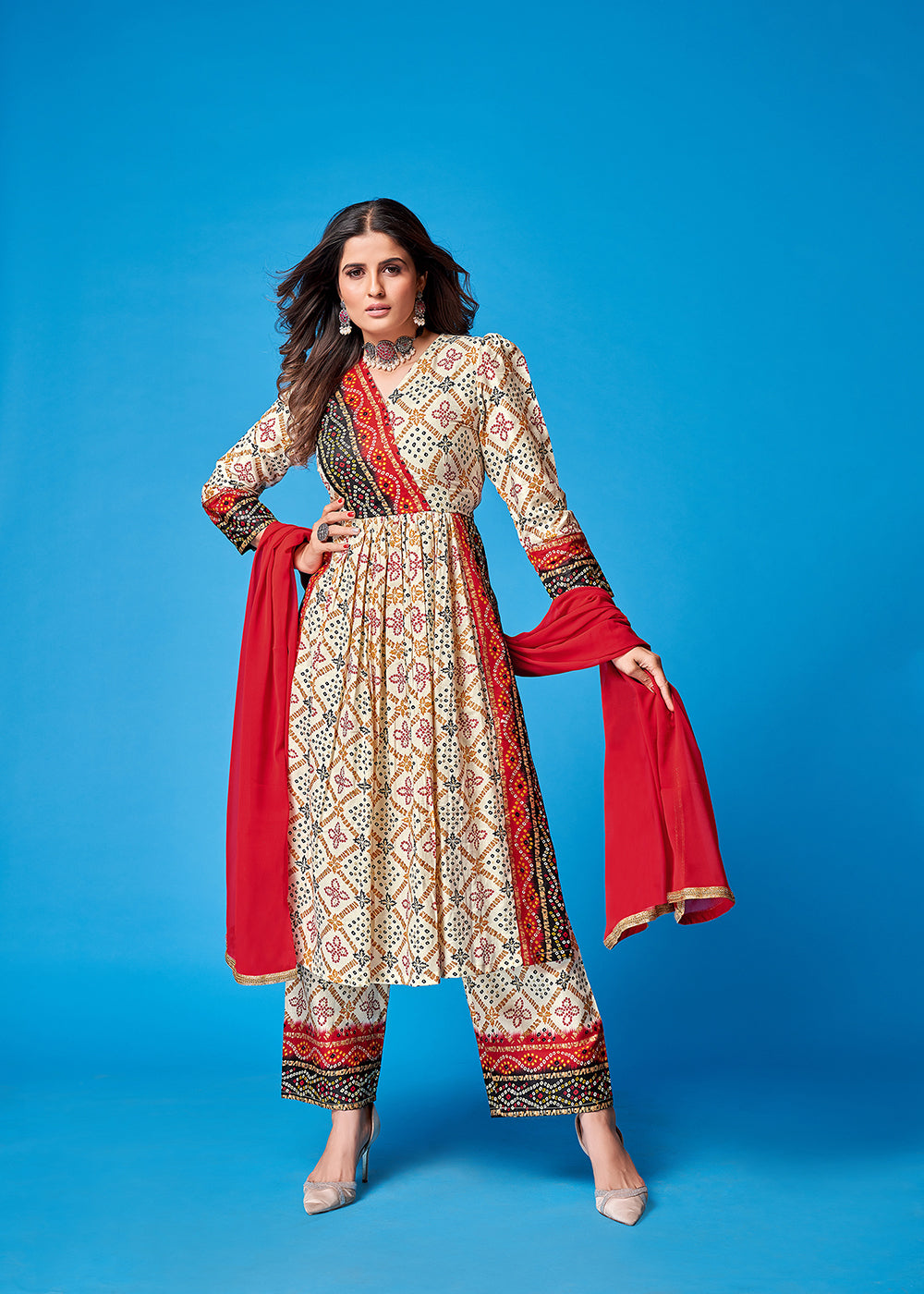 Upgrade Your Ethnic Style with Off White Rayon Printed Kurta Set for Any Occasion