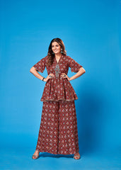 Elegant Maroon Rayon Printed Kurta Set: Stylish, Comfortable & Versatile Wear