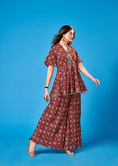 Elegant Maroon Rayon Printed Kurta Set: Stylish, Comfortable & Versatile Wear