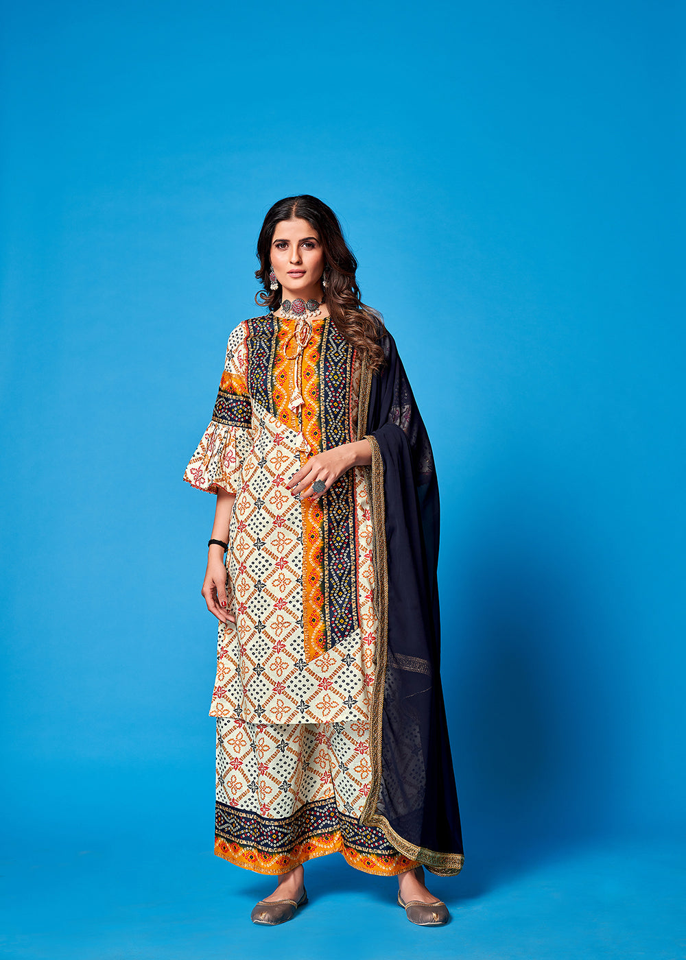 Upgrade Your Ethnic Style with Off White Rayon Printed Kurta Set for Any Occasion