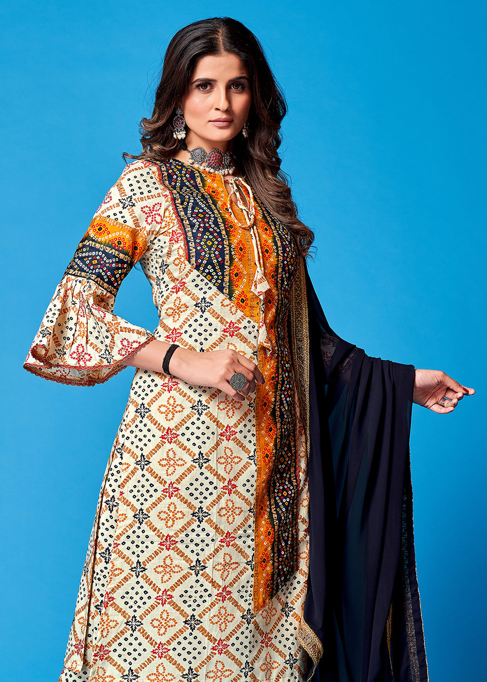 Upgrade Your Ethnic Style with Off White Rayon Printed Kurta Set for Any Occasion