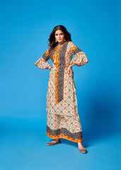 Upgrade Your Ethnic Style with Off White Rayon Printed Kurta Set for Any Occasion