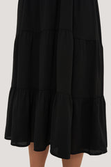 Chic Black Panelled Georgette Solid Sleeveless Dress for Elegant Style