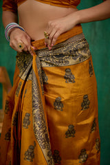 Shop Elegant Mustard Mysore Art Silk Printed Ready to Wear Saree Online - Best Prices